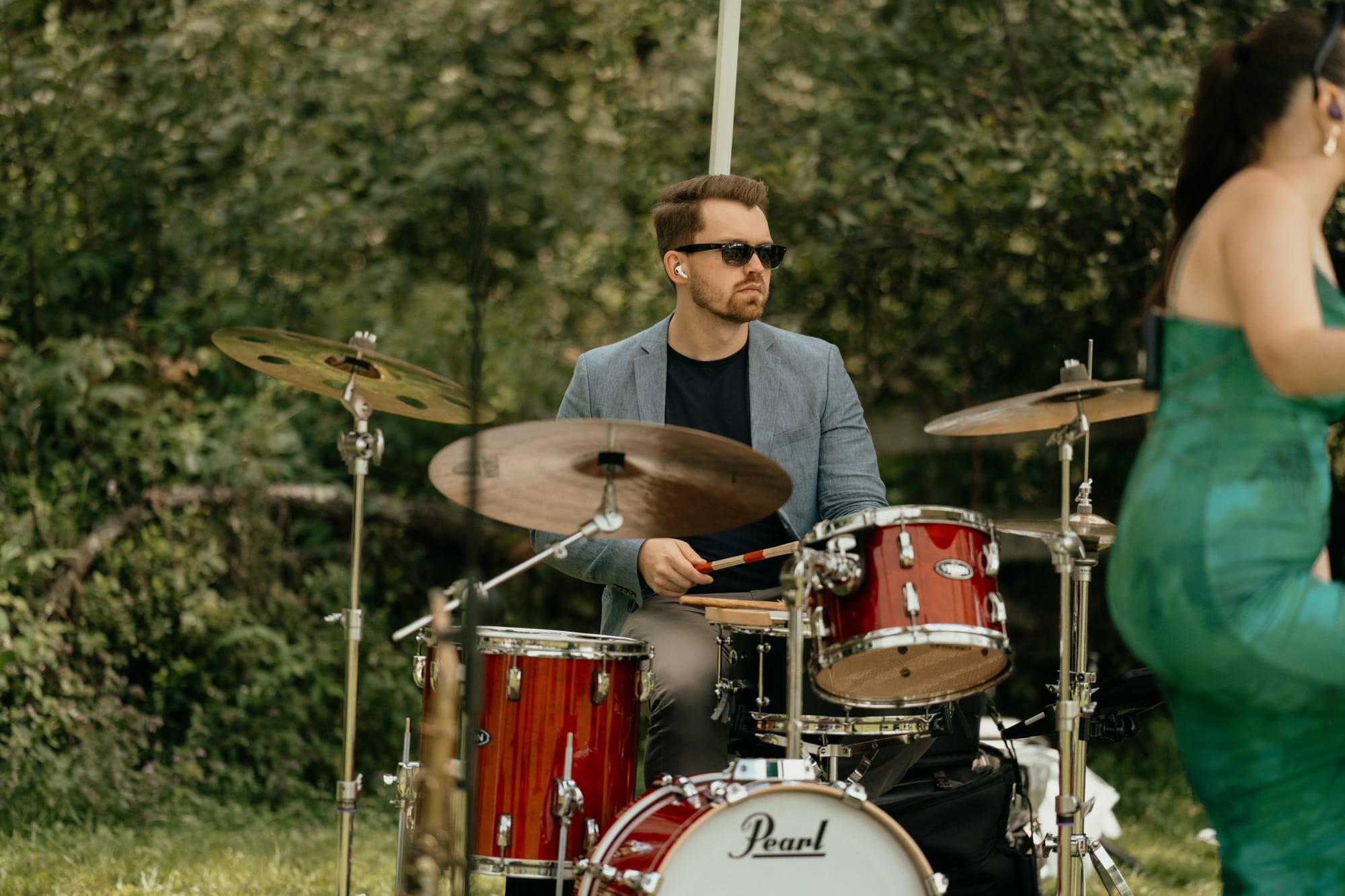 Drummer playing in the wedding band