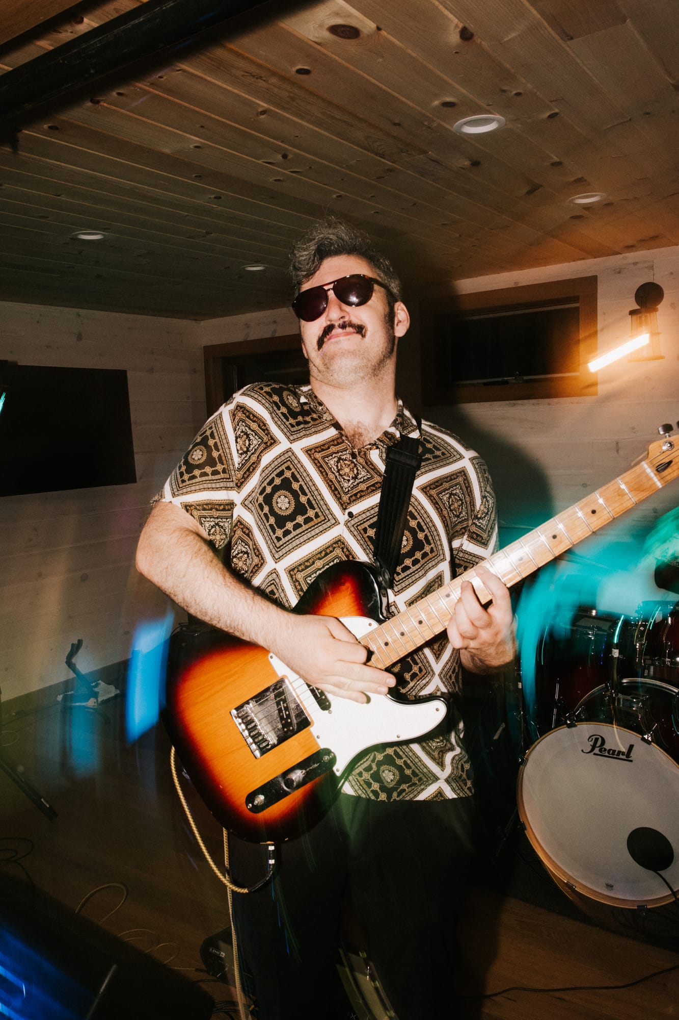 Guitarist playing in the wedding band