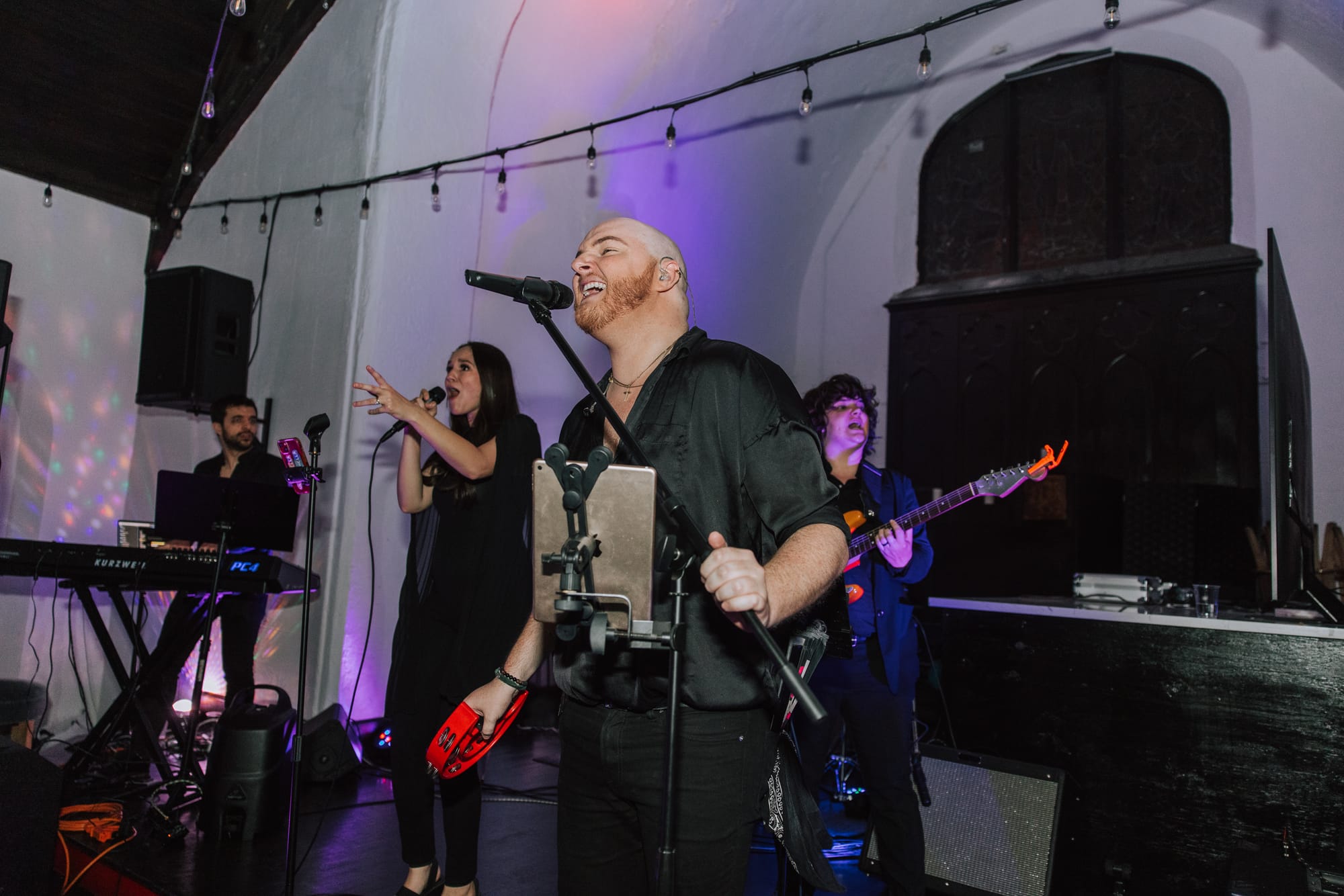 The Z Keys full band performing at a wedding reception